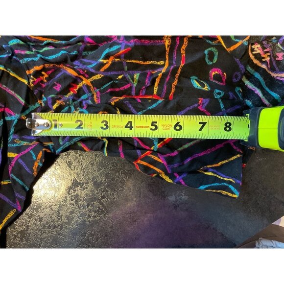 Vintage 90s Black Multicolor Squiggles Made in USA Basic Editions Shorts Sz 18 - Picture 11 of 11